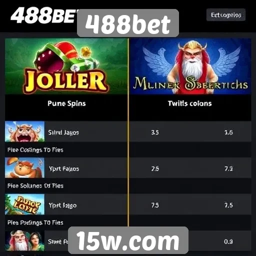 Comparação de jogos populares disponíveis no 488bet